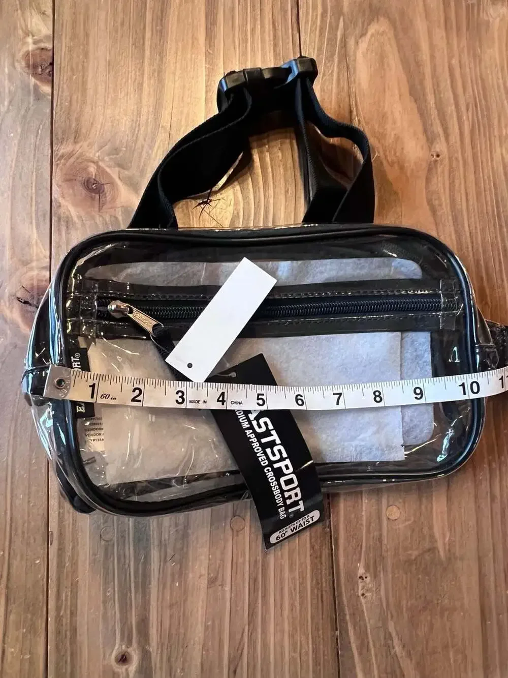 Eastsport Stadium Approved Crossbody Bag Clear with Black Trim